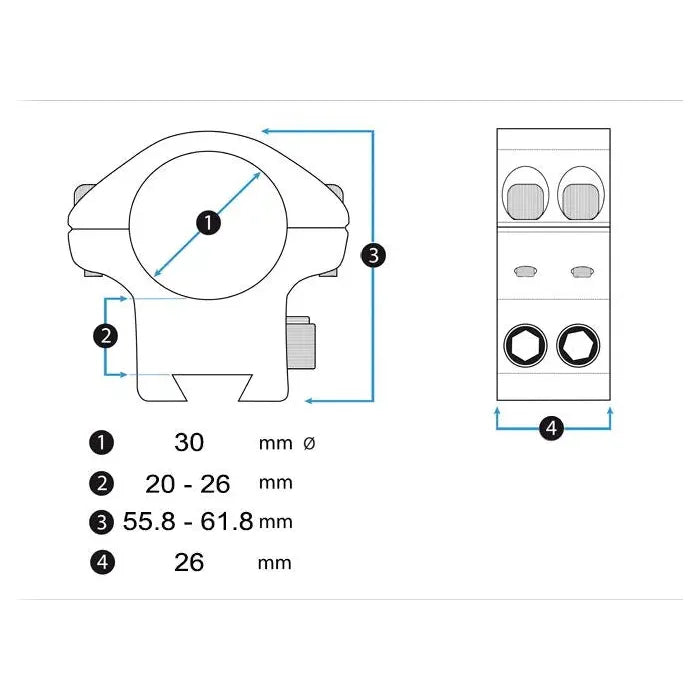 Vector Optics X-Accu Adjustable Elevation 30mm 9-11mm Dovetail Mounts
