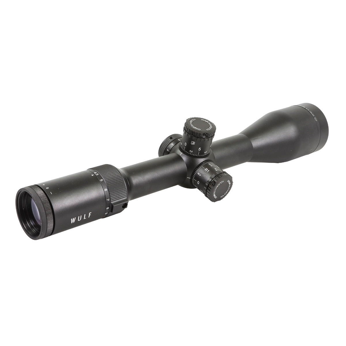 WU9109 WULF Hurricane Lite 4.5-18x50 SFP Non Illuminated Half Mildot SF (30mm) Tactical 0.1 MRAD Rifle Scope