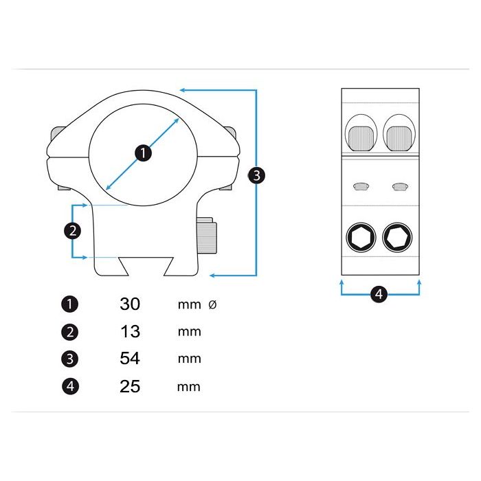 Wheeler Montage 30mm High Picatinny Mounts