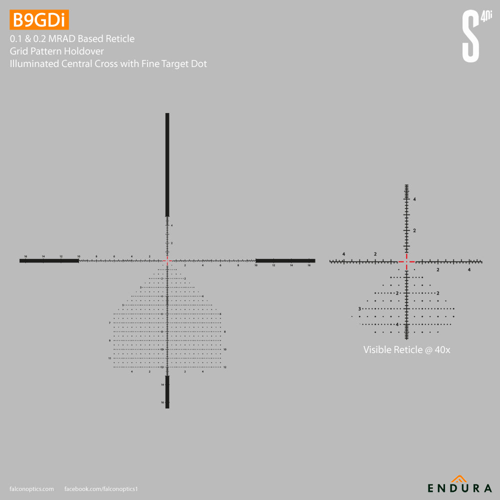 Falcon Endura S40i 5-40x56i FFP ED Scope MRAD